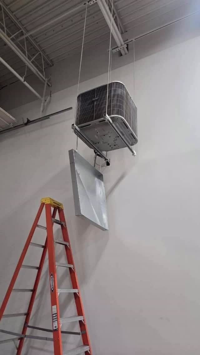 Wall-mounted indoor unit installed in a finished room